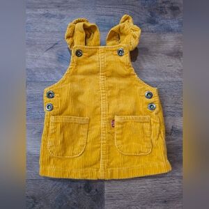 Levi's Baby Girl Yellow Courdoury Ruffle Sleeve Jumper Dress Size 3-6M